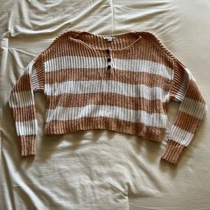 Orange and white striped sweater